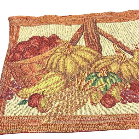 Harvest Thanksgiving Halloween Embroidered Table Runner NWOT - Picture 2 of 12